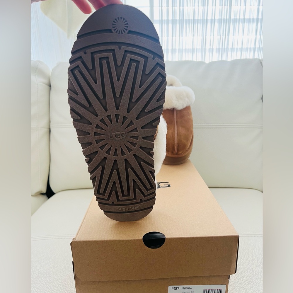 NWT UGG Disquette Slippers Chestnut - Women’s Slides Sheepskin Clog Mules - Picture 13 of 13